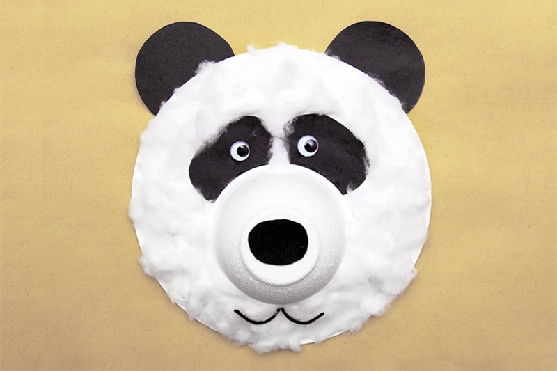 Fuzzy Paper Plate Panda Bear