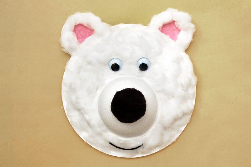Fuzzy Paper Plate Polar Bear