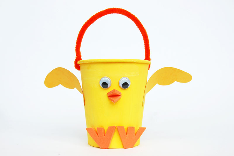 Paper Cup Chick Basket Craft