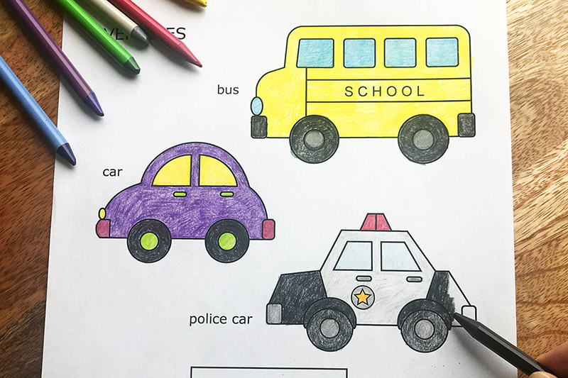 Cars and Vehicles Coloring Page