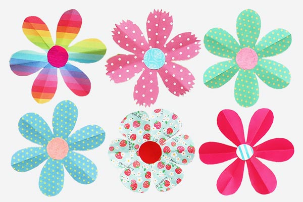 Folding Six-Petal Paper Flowers craft