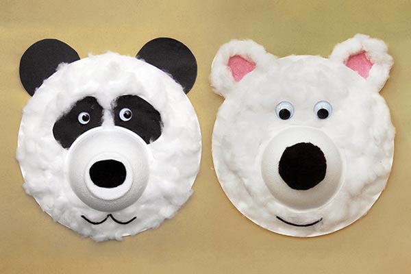 Fuzzy Paper Plate Bear craft