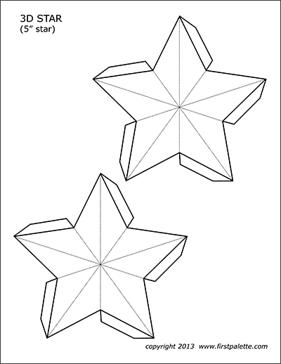 Printable 5-inch 3D Star Template