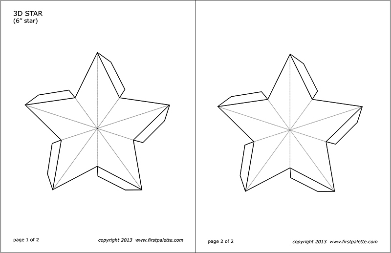 Printable 6-inch 3D Star Template
