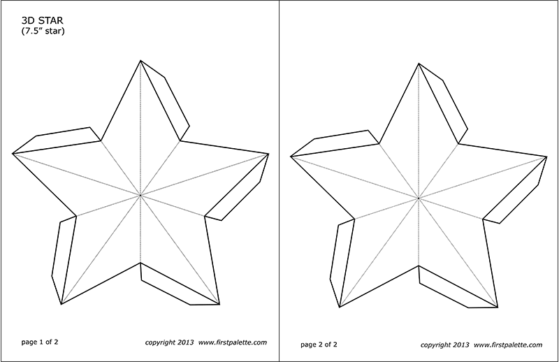 Printable 7.5-inch 3D Star Template