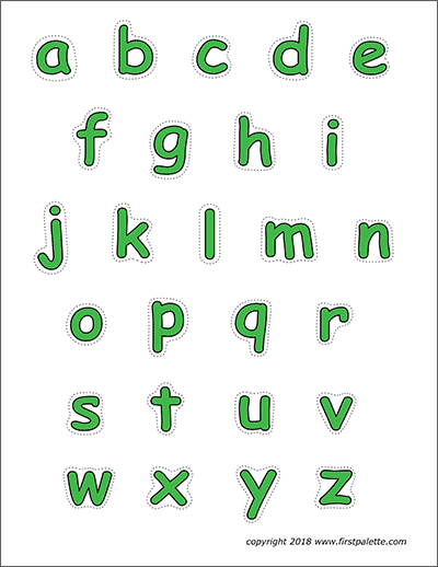 Printable Green Alphabet Lower Case Letters