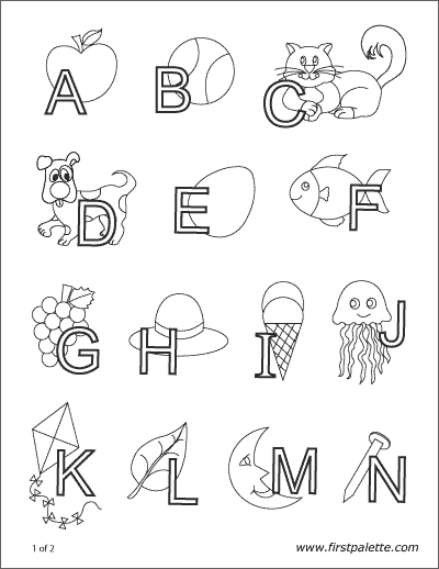 Printable Alphabet Letters Interlaced with Objects