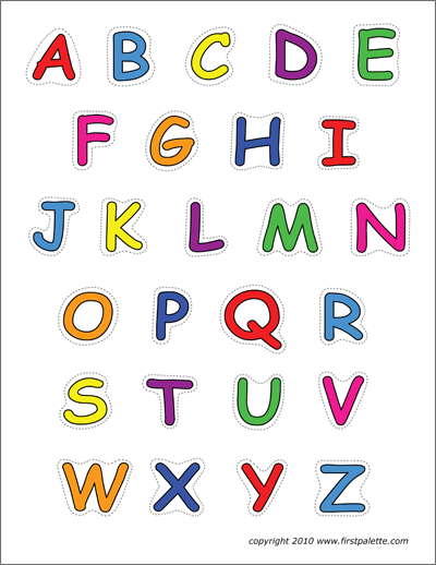 Printable Colored Alphabet Upper Case Letters