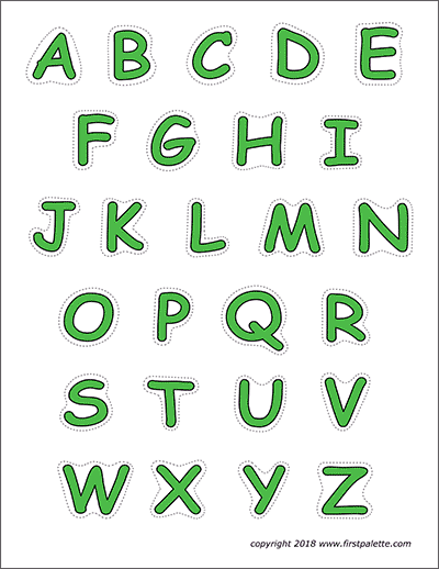 Printable Green Alphabet Upper Case Letters