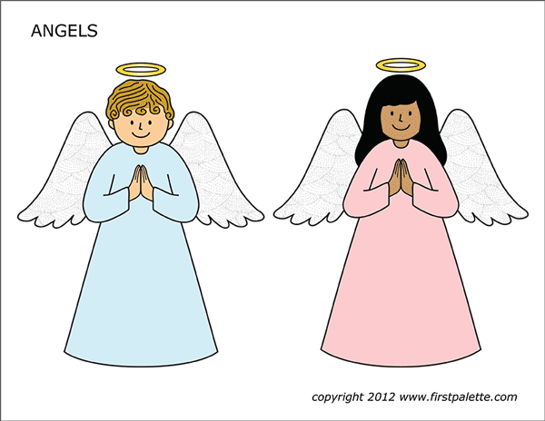 Printable Colored Angels - Set 1