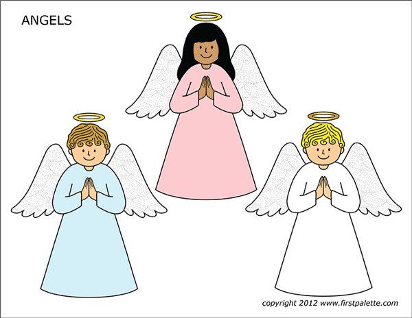 Printable Colored Angels - Set 2