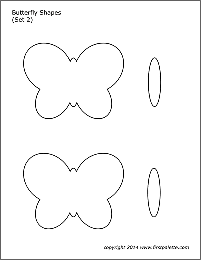 Printable Butterfly Shapes - Set 2