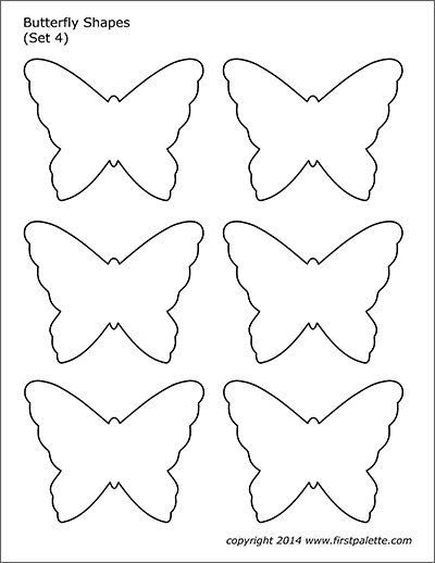 Printable Butterfly Shapes - Set 4