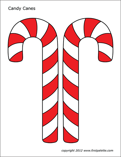 Printable Large Colored Candy Canes