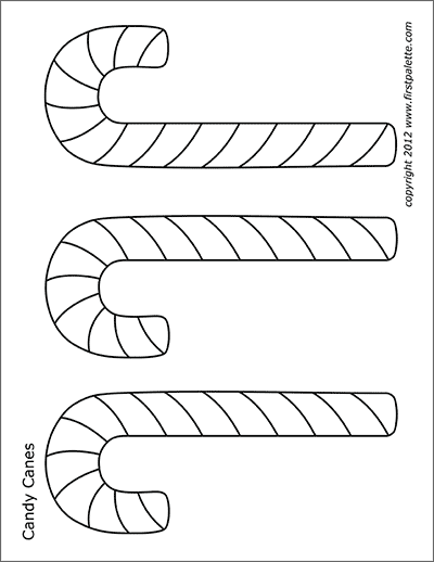 Printable Medium-sized Candy Canes Coloring Page