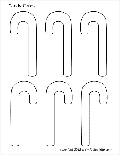 Printable Small Candy Cane Outlines