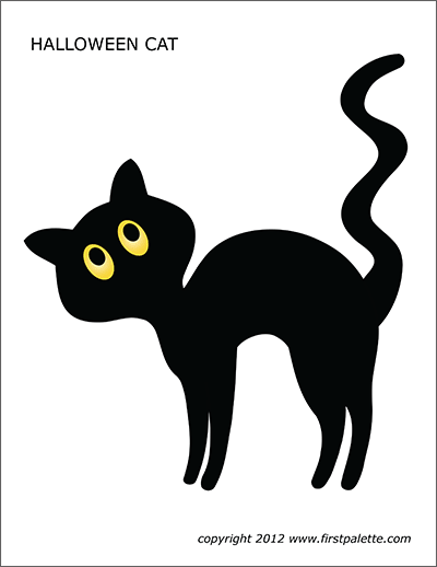 Printable Large Halloween Black Cat