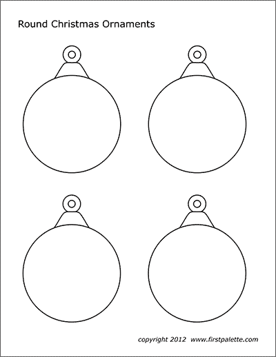 Printable Round Christmas Tree Ornaments - Set 1