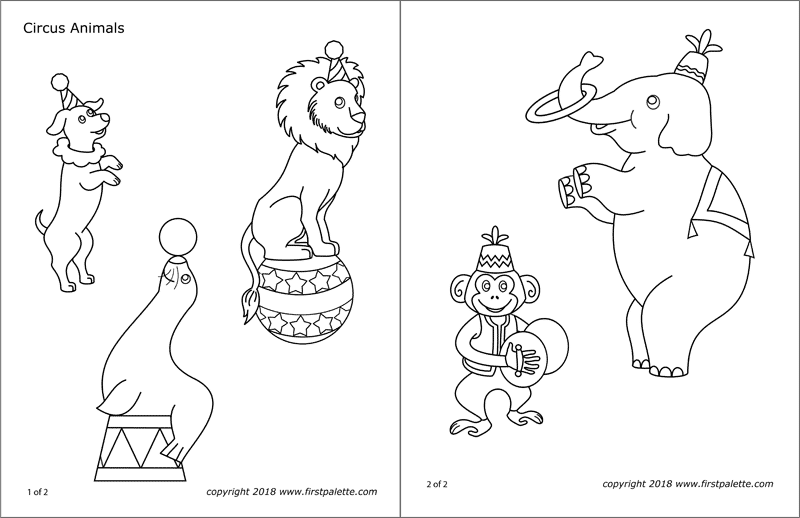 Printable Circus Animal Coloring Pages