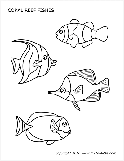 Printable Coral Reef Fishes