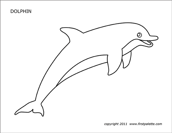 Printable Large Dolphin Coloring Page