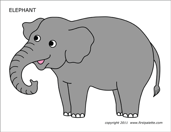 Printable Colored Elephant
