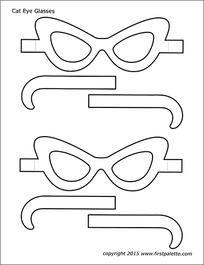 Printable Cat Eye Glasses
