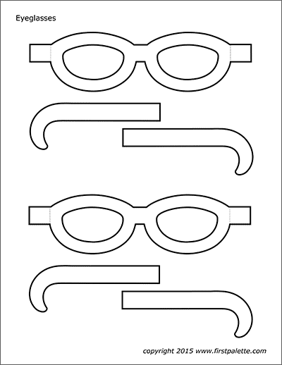 Printable Oval-Shaped Eyeglasses