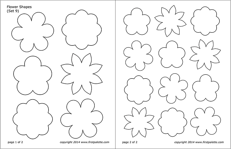Printable Flower Shapes - Set 9