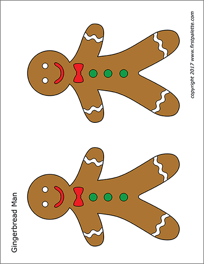 Printable Colored Gingerbread People - Set 2