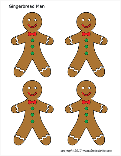 Printable Colored Gingerbread People - Set 1