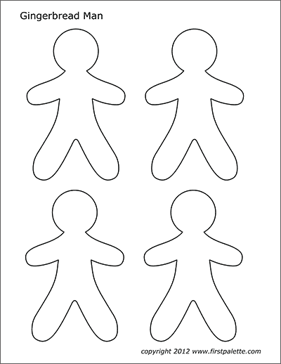Printable Gingerbread People Shapes - Set 1