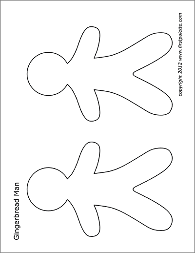 Printable Gingerbread People Shapes - Set 2