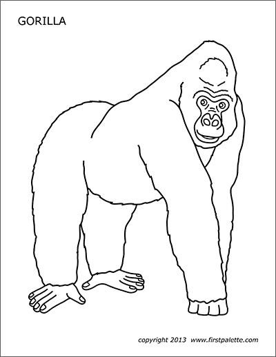 Printable Gorilla Coloring Page
