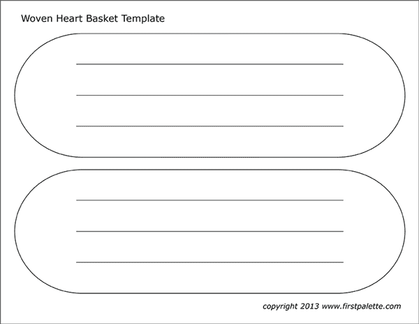 Printable heart basket template