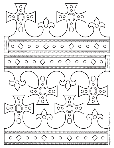 Printable King and Queen's Crown - Template 3