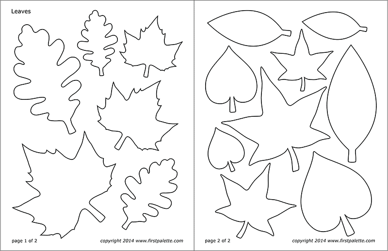 Printable Leaf Set - Various Leaf Shapes