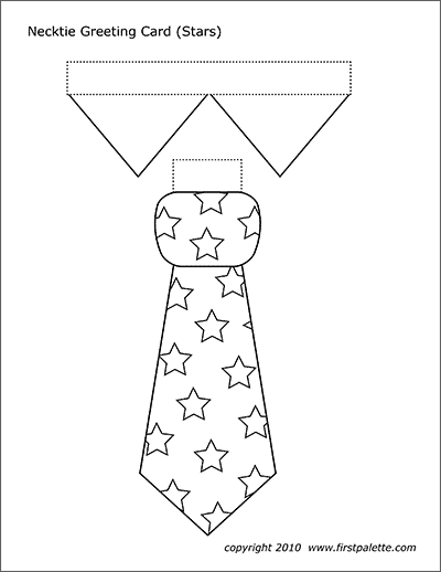Printable Necktie with Stars Template