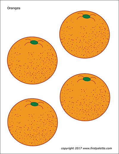 Printable Colored Oranges