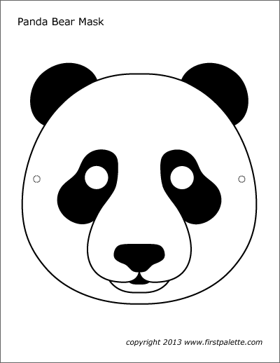 Printable Colored Panda Mask