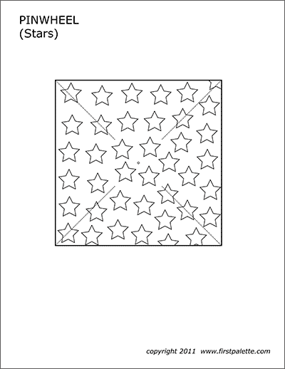 Printable Pinwheel Template - Stars