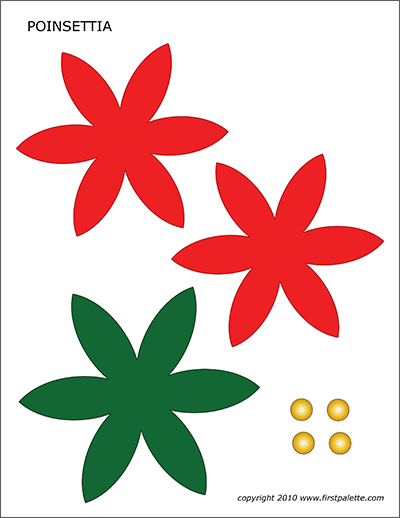 Printable Colored Poinsettia Pattern