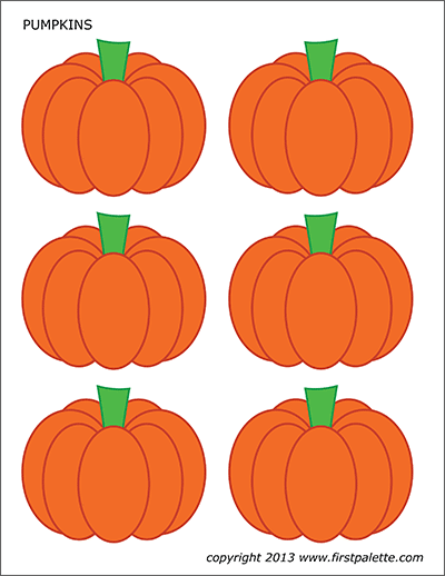 Printable Small Colored Pumpkins