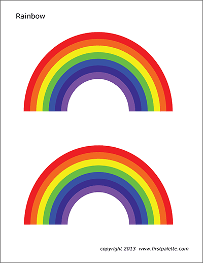 Printable Small Colored Rainbows