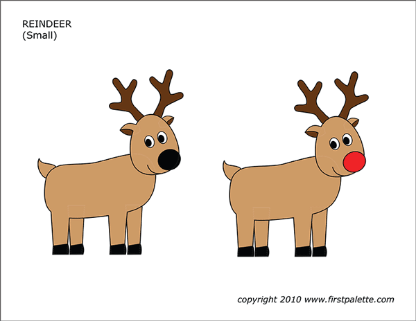 Printable Colored Reindeer - Set 1