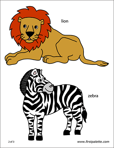 Printable Safari or African Savanna Animals