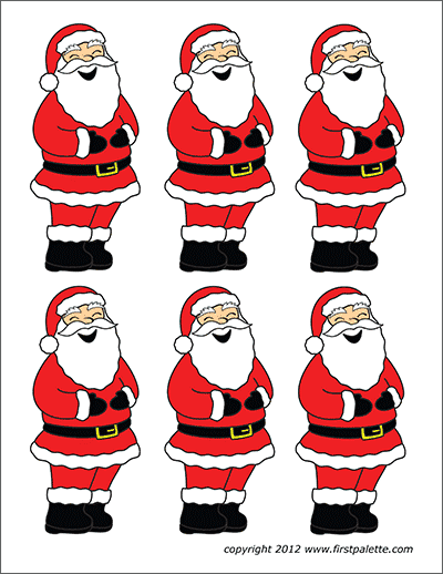 Printable Small Colored Santa Claus