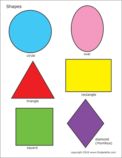 Printable Colored Shapes - Set 1