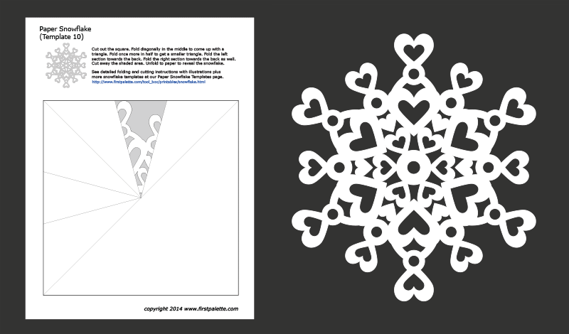 Printable Paper Snowflake - Template 10