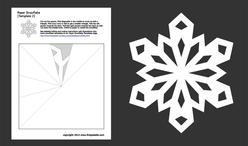 Printable Paper Snowflake - Template 2